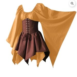 Renaissance Costume in Brown and Gold
